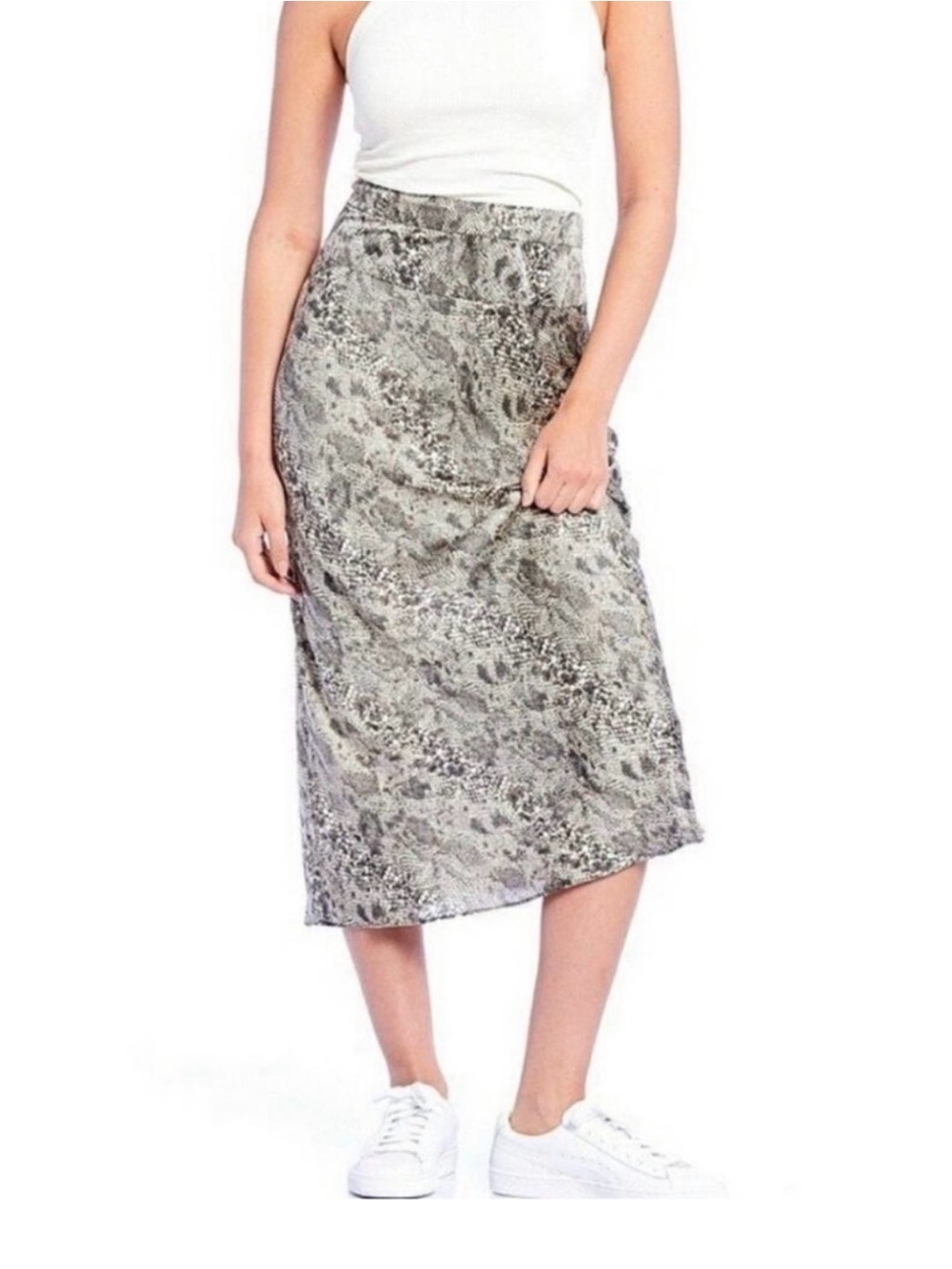 LIKE NEW SIZE 4 FREE PEOPLE SNAKESKIN MIDI SKIRT